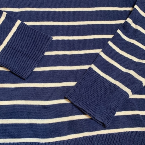 Liz Claiborne Crewneck Long Sleeve Blue & White Striped Knitted Top Women’s XXL - Picture 5 of 11